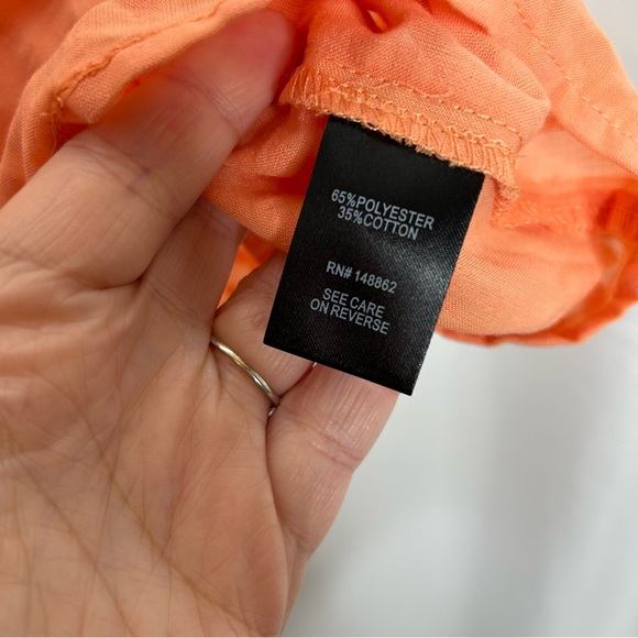 Torrid orange seersucker button front blouse - Picture 2 of 6